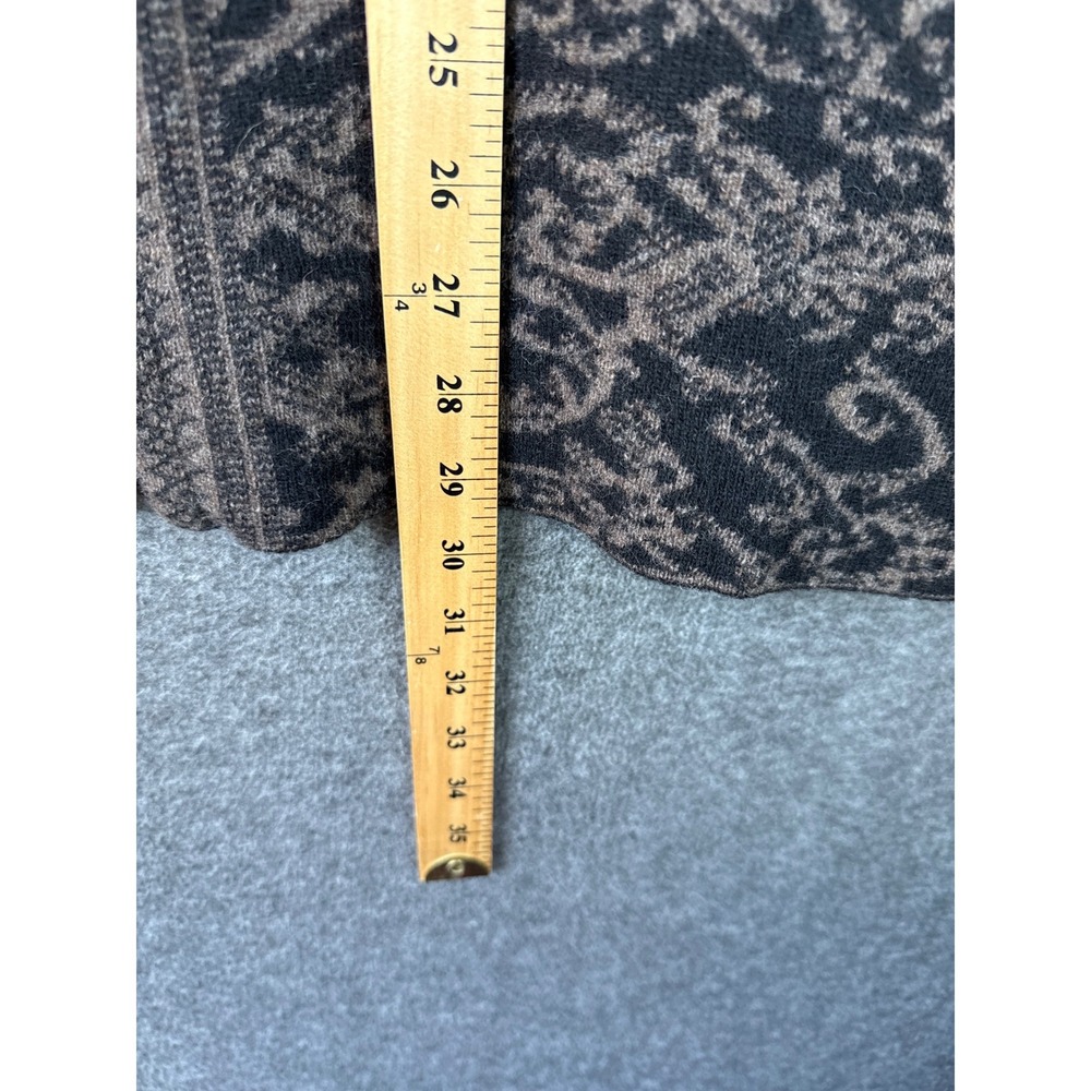 A.IDA Italy Wool Blend Full Zip Damask Cardigan Luxury Sweater Women Size L Aida - Picture 7 of 15